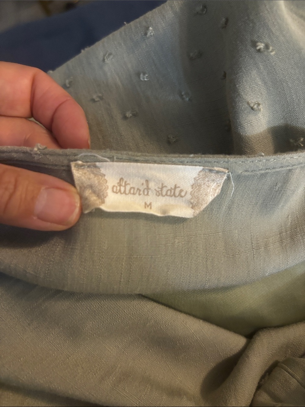 Altar'd State Sage Green Button-Front Tiered Dress - Picture 3 of 5